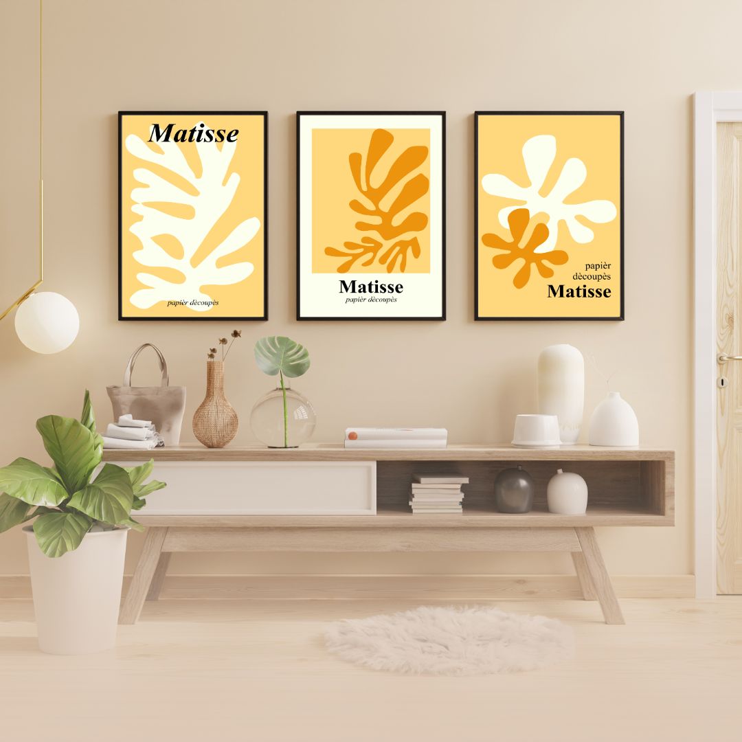 3'lü Sarı Matisse Sergi Posteri