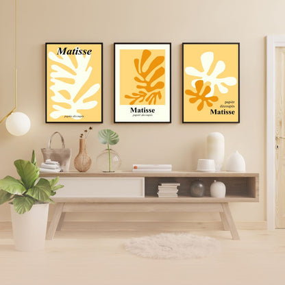 3'lü Sarı Matisse Sergi Posteri