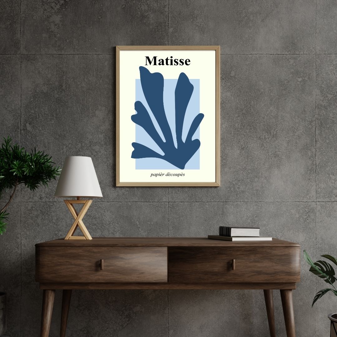 3'lü Mavi Matisse Duvar Posteri