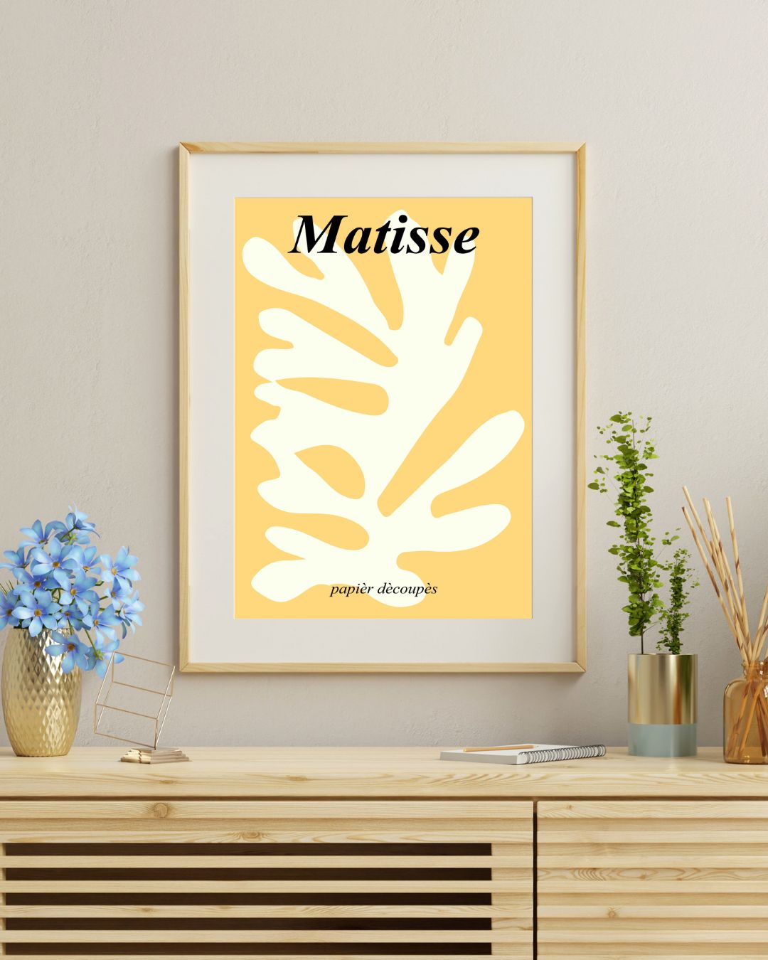 3'lü Sarı Matisse Sergi Posteri