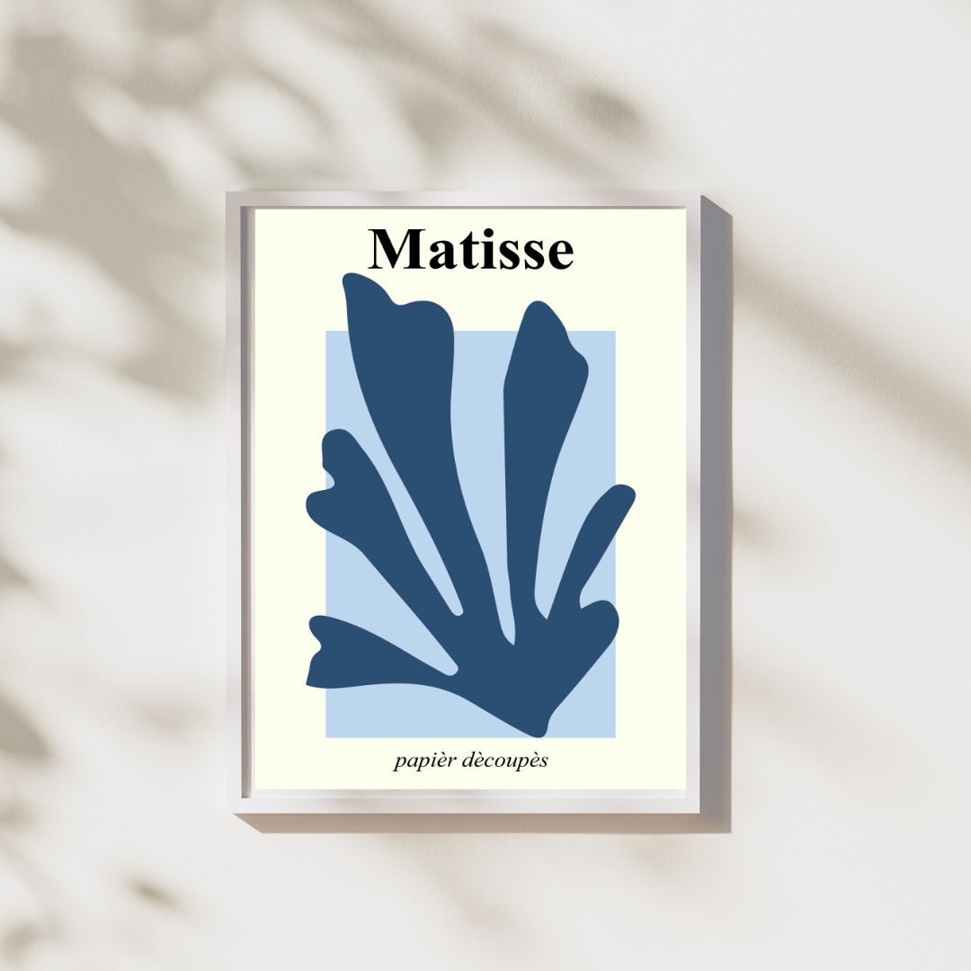 3'lü Mavi Matisse Duvar Posteri