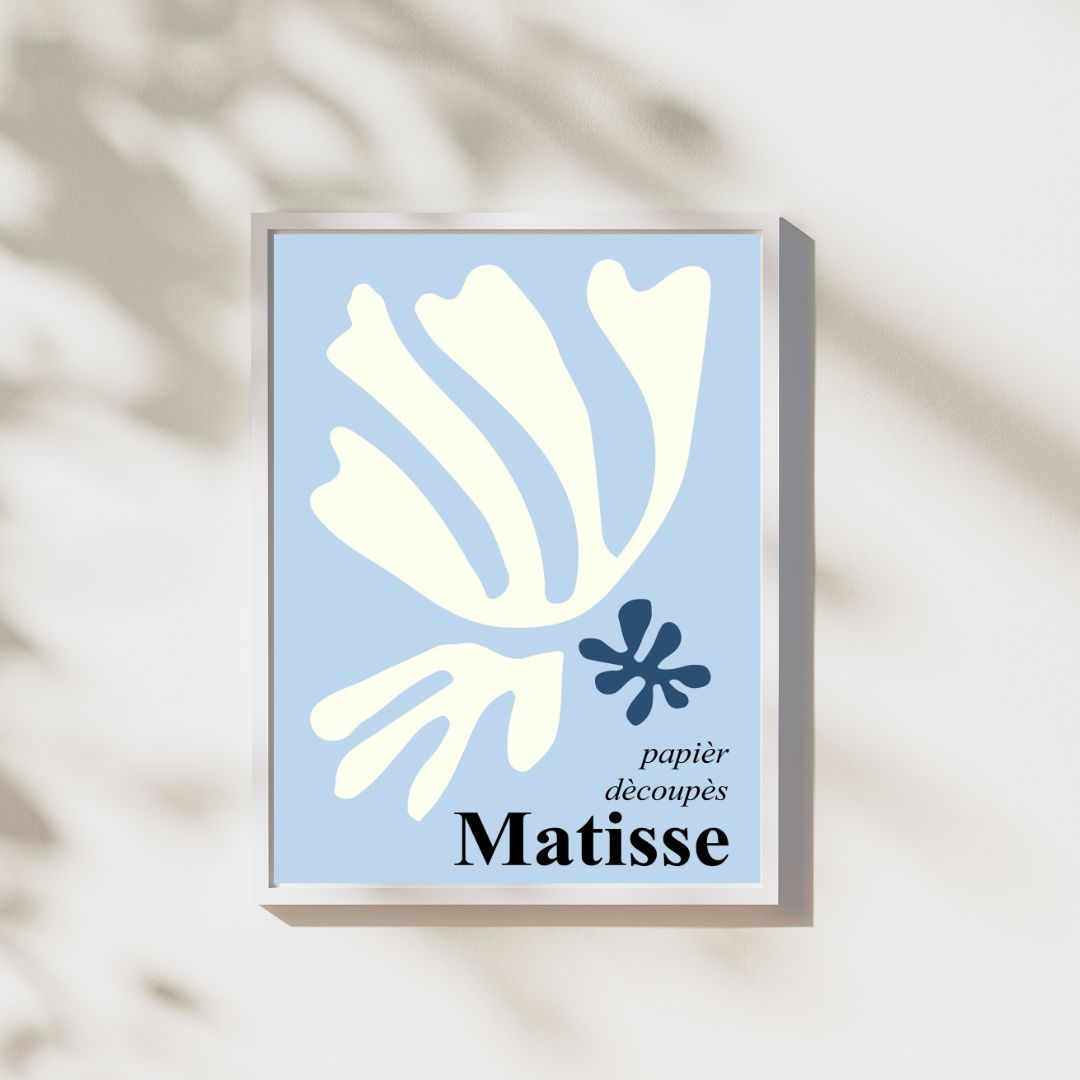 3'lü Mavi Matisse Duvar Posteri