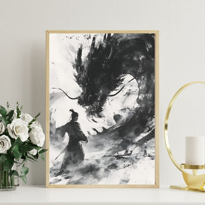 Minimalist Ejderha Duvar Posteri