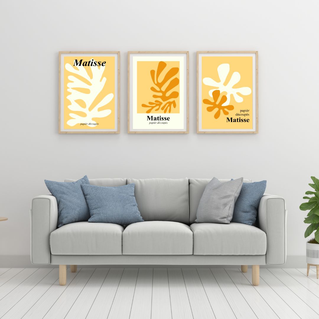 3'lü Sarı Matisse Sergi Posteri