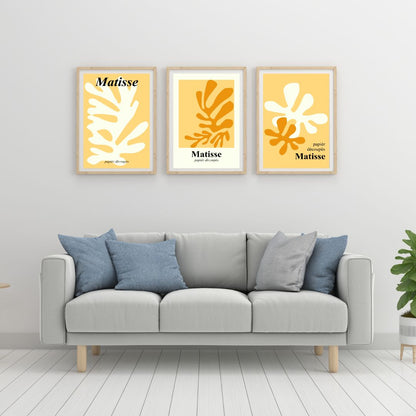 3'lü Sarı Matisse Sergi Posteri